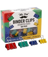 Metal Binder Clips Assorted Sizes Colored Binder Paper Clip 100pcs Set