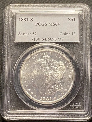 1881-S $1 Morgan Dollar PCGS MS64 90% Silver San Francisco US Coin