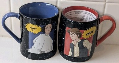 Disney Parks NEW STAR WARS Han Solo & Princess Leia Mug Set of 2 I Love You