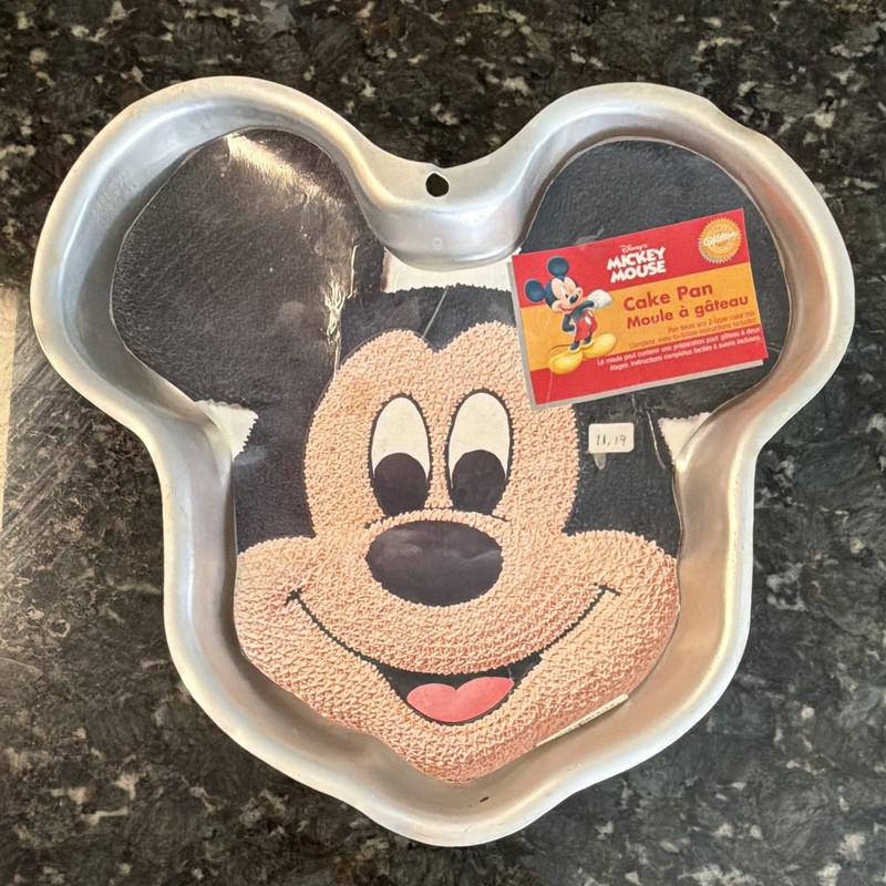 Wilton Disney Mickey Mouse Shaped Cake Pan Aluminum Silver