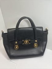 Versace Medusa Black Leather Shoulder bag . Missing Shoulder Strap.