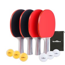 Ping Pong Paddle Set, Professional Table Tennis Racket Set with 6 Ping Pong B...