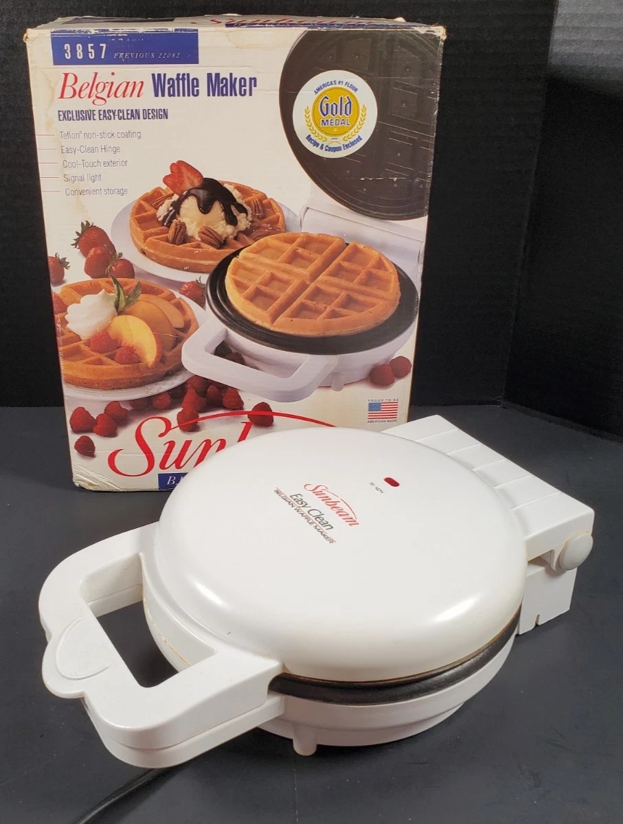 Sunbeam Belgian Waffle Maker Model 3858 White
