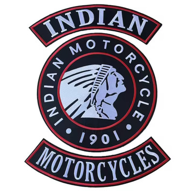 INDIAN MOTORRAD 3 STÜCK GROSSER 32,3 X 28 CM DURCHMESSER. AUFNÄHEN ODER AUFBÜGELN PATCH.