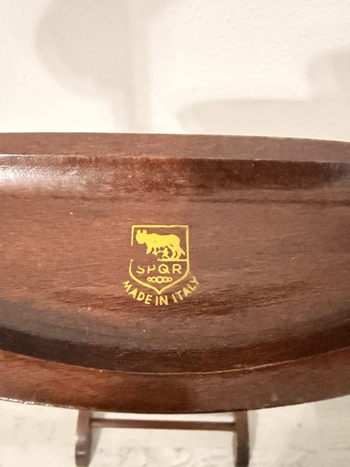 Valet/mayordomo italiano vintage de nogal de los años 50 para hombre, SPQR-excelente Foto 2 de 4