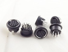 20pcs Mini 8 Pin DIN Jack Circular PCB Mount Female Connector