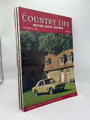 Mixed Lot of 3 Country Life Magazines Motor Show Italian Issue 1974 1977