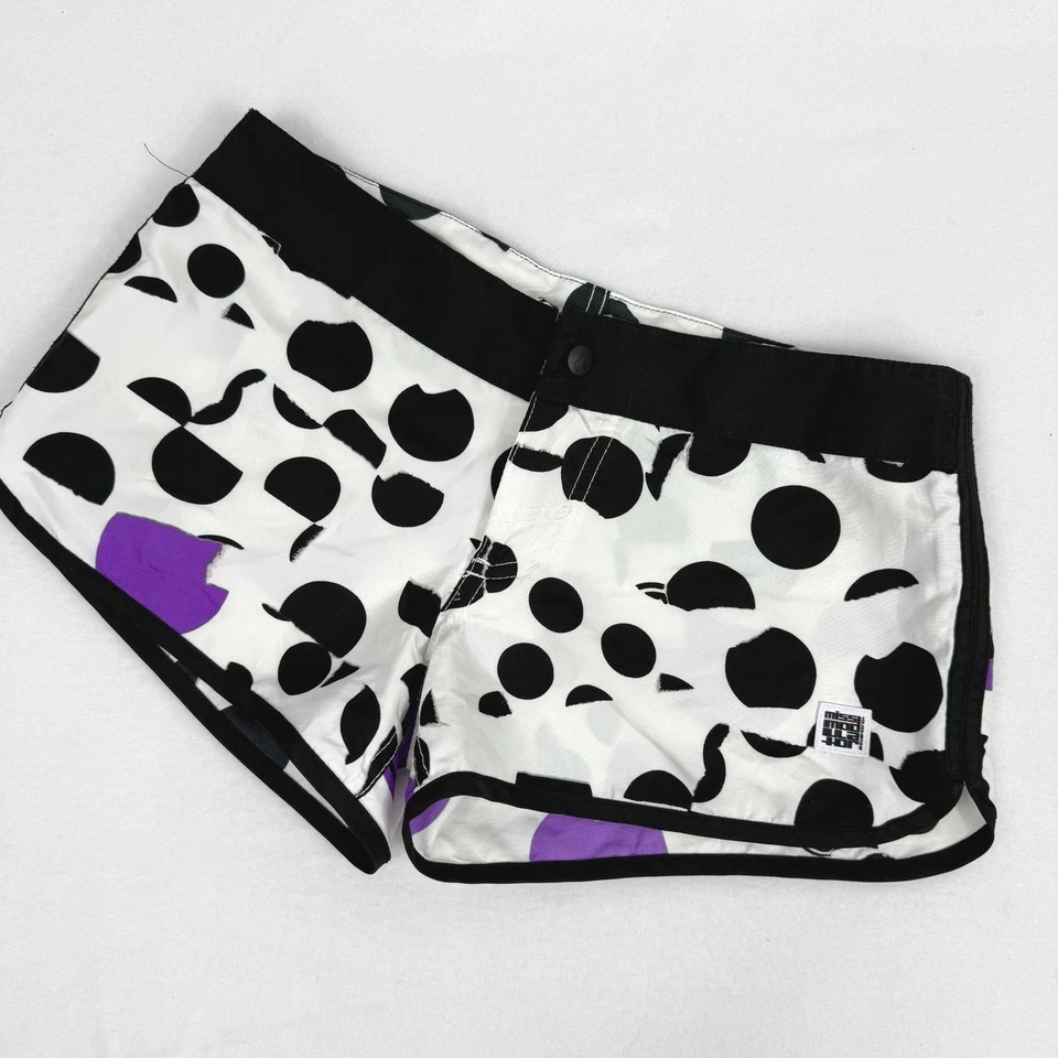 Pantalones Cortos Volcom Modulator Lunares Púrpura Negro Blanco Talla 3 Lunares Volka Y2K Foto 2 de 4