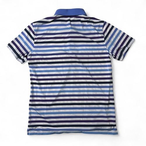 G/FORE Favorite Stripe Tech Golf Polo Shirt Mens Size L Ice Blue Striped Stretch - Picture 8 of 9
