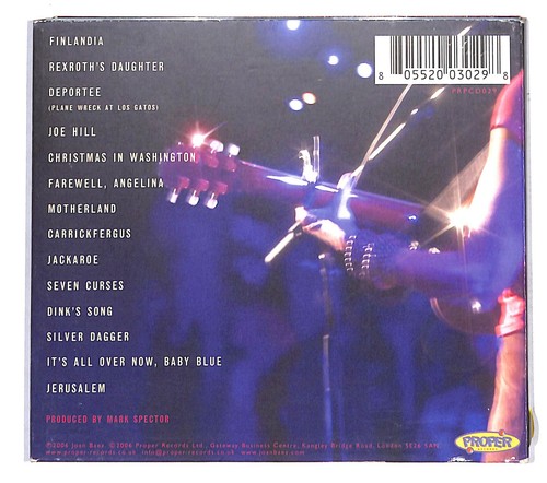 EBOND Joan Baez - Bowery Songs DIGIPACK - Proper Records (2) - CD CB038426 - Foto 2 di 2