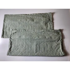 STOF FRANCE LAURA LANCELLE Green Geometric Design EURO 18x18 Pillow Sham set/ 2