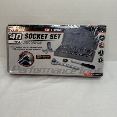 Performance Tool W1173 SAE/Metric 40-Piece SAE and 40-pc Socket Set, Chrome