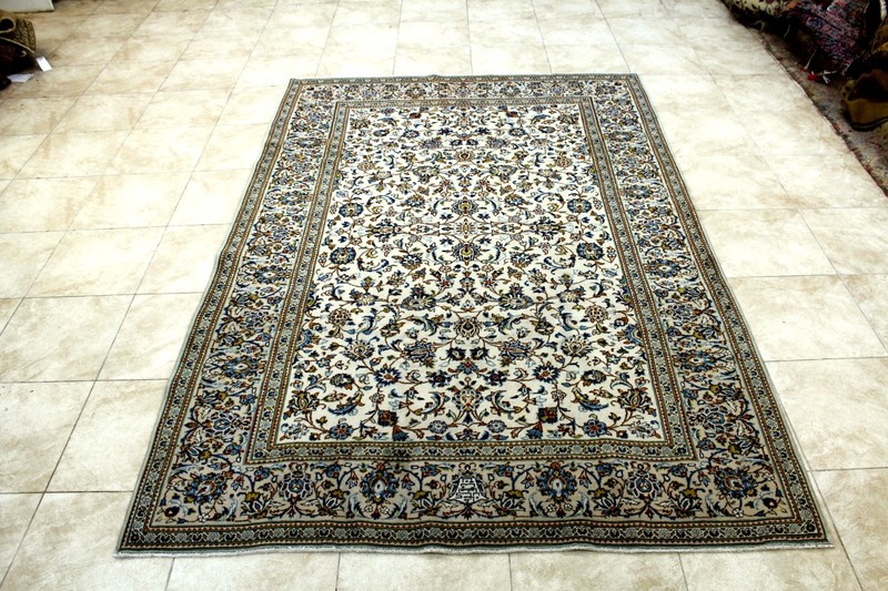 10X7 1960's EXQUISITE SIGNED ISFAHANIAN 200+KPSI HAND KNOTTED WOOL KASHANN RUG