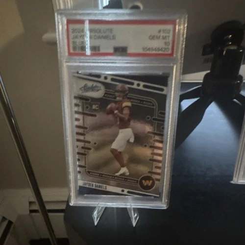 2024 Panini Absolute Football Jayden Daniels #102 Blue Rookie PSA 10 Commanders