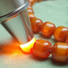 73g 99 Beads Vintage Rosary Bakelite 10mm / Faturan Simichrome Test Positive