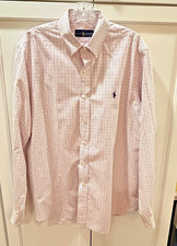 Polo Ralph Lauren Shirt Mens 16 34 35 Yarmouth Red White Blue Check Color Pony