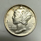 1920 Mercury Silver Dime AU Details Cleaned