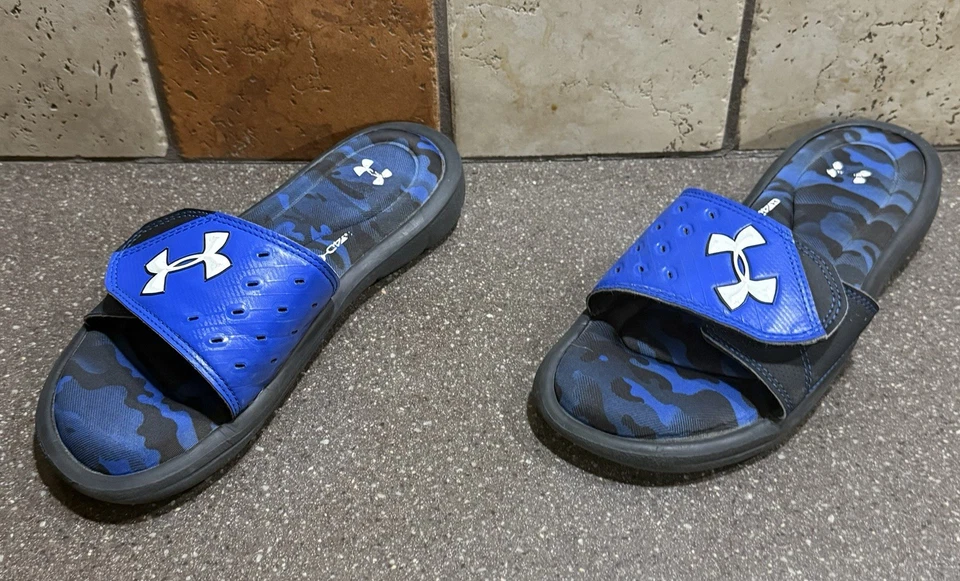 Under Armour Slides Size Youth US 6Y Black /Blue - Image 3 of 4
