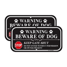 Beware of Dog Sign Keep Gate Shut Do Not Enter Sign - 2 Pack - 12 x 6 Inches ...