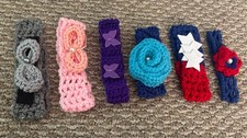 Lot of Baby Crochet Handmade headbands,Various Sizes and Colors.