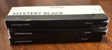 Montblanc Mystery Black Fineliner Refill Broad Qty 3 -2 Packs Genuine Ink Refill