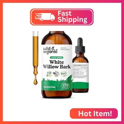 Wild & Organic White Willow Bark Extract Liquid Drops - Overall Well-Being Suppl