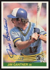 Jim Gantner Signed 1984 Donruss Card #115 Milwaukee Brewers