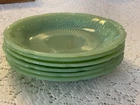 Vintage 1940s Jadeite Fire King  "Alice"  Saucers / Set Of 6