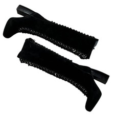 Jeffrey Campbell O-ring Lace Front Suede Knee High Corset Boots