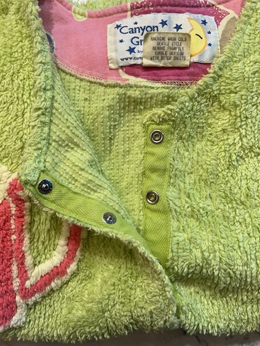 Vintage Canyon Group Coffee Mug Appliqué Jacket Small Lime Green USA Made - Picture 6 of 7