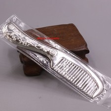 Peigne mignon en argent massif 999 喜上眉梢� poignée motif oiseau petit peigne portable