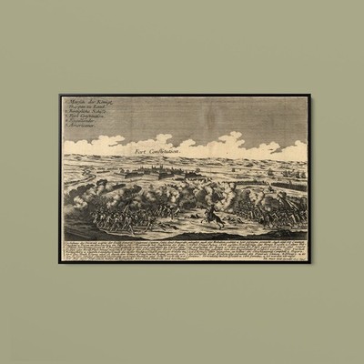 Vintage Maps - Battle of Fort Constitution - Art Print on Paper or Canvas
