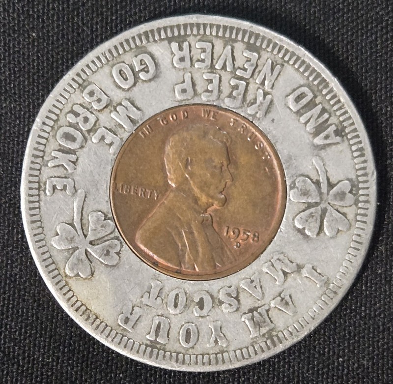 1958 U.S. Wheat Penny "Lucky Penny Pocket Piece (D Mint)
