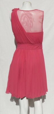 WAREHOUSE Women's Melon Pink Plisse Pleated Cocktail Party Dress US XS 0 2  UK 8 | eBay