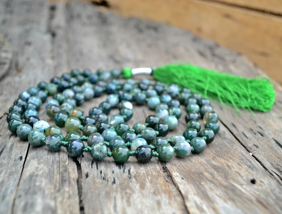 Moss agate mala deals