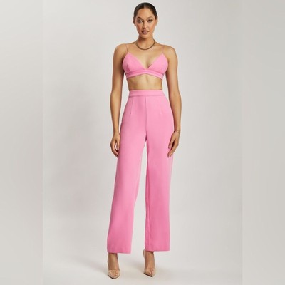 Meshki NWT Saskia Straight Leg Trouser Pants And CYNTHIA Triangle Bralette Set