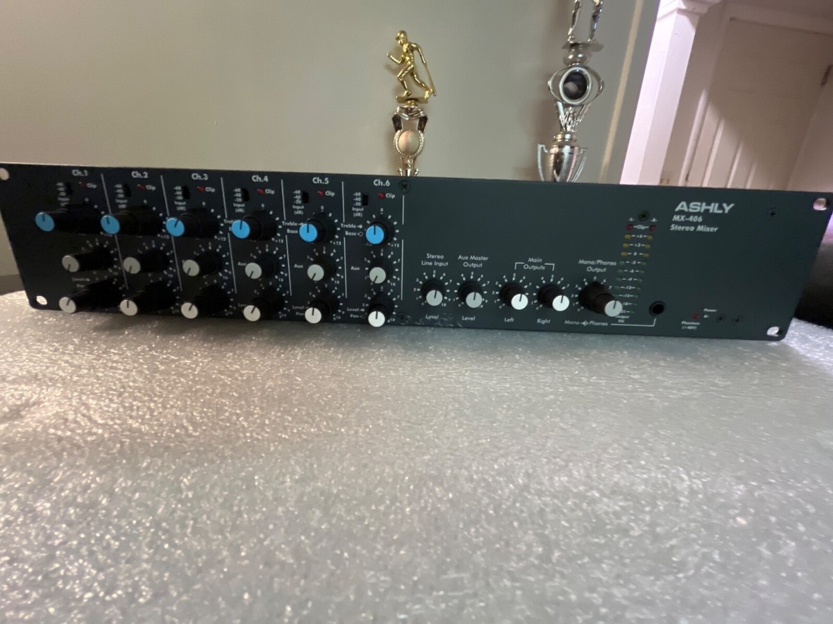 Ashly MX-406 Six Channel Stereo Microphone Line Mixer Rack