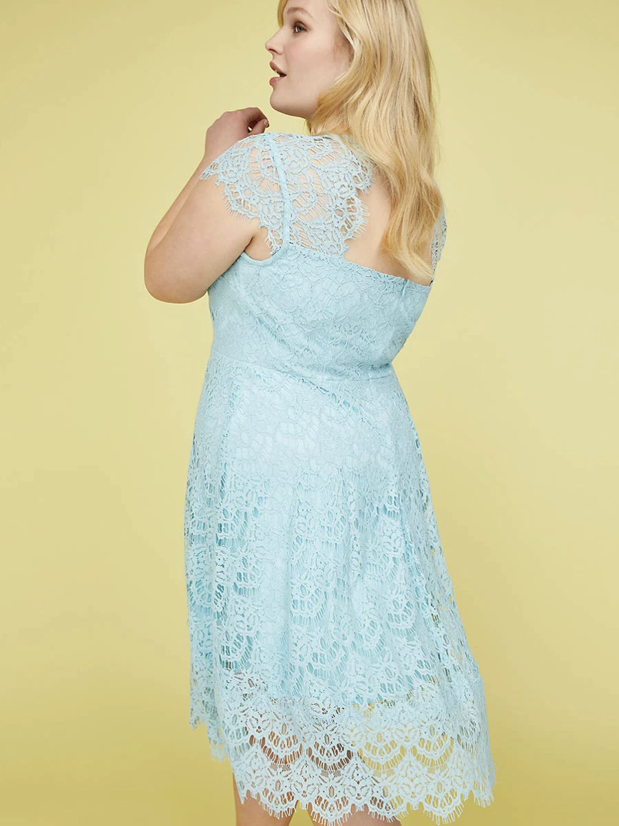 Lane bryant blue lace clearance dress
