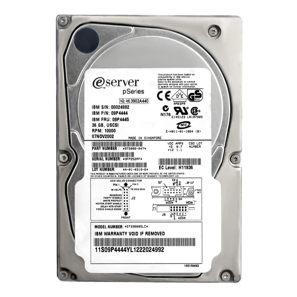 Hard Drive IBM 09P4445 09P4444 36GB 10K 4MB SCSI U160 3.5'' ST336605LC - Image 3 of 3