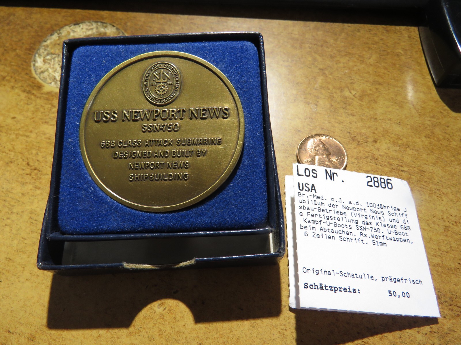 Submarine USS Newport News SSN-750 Bronze Medal 688 Class Attack F3