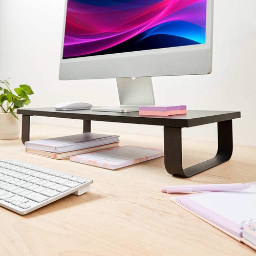 Black Monitor Stand Monitor Riser Computer Stand Laptop Stand Office Desktop Bal - Picture 3 of 6