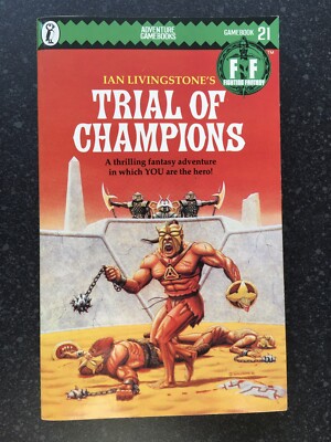 Trial of Champions 1st/1st  Fighting Fantasy VGC Green Banner Clean Adventure S