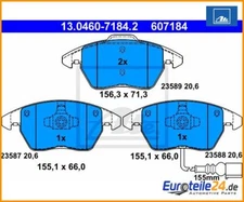 Brake pad set, disc brake ATE 13.0460-7184.2 for VW CC