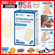 20 Count Hydrocolloid Gel Adhesive Bandages for Wound Care - Sterile  Pain-Free
