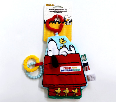 Peanuts Snoopy Woodstock Lovey Stroller Toy Baby On-The-Go Crinkle Teether