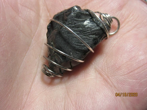 SHUNGITE ELITE CAGE Pendant SS-15 Noble Healing Crystal Collectible Reiki *New*