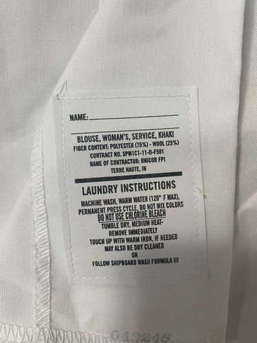 NEW US Navy Officer / CPO Women's Dress White Short Sleeve Shirt 36B - 14N USN - Picture 4 of 4