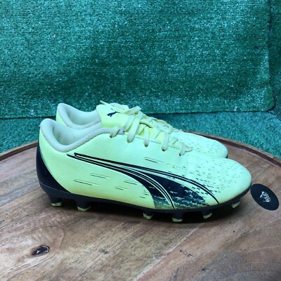 Puma Ultra Match FG/AG YOUTH Size 1C Soccer Cleats 106923-01 Yellow Black 