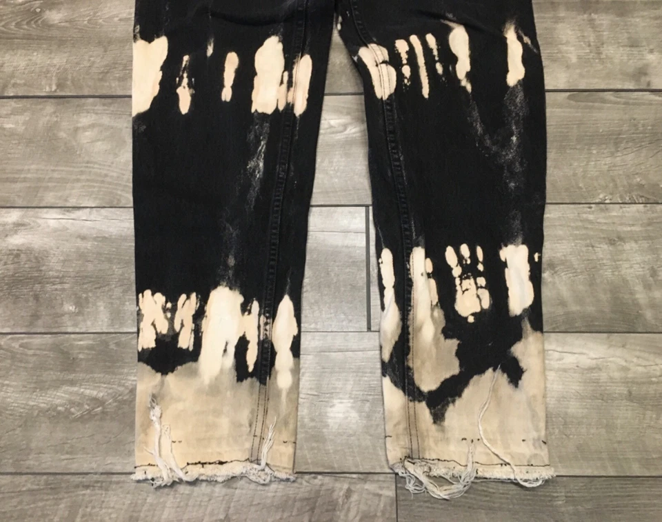 Jeans De Colección Levis 550 Naranja Etiqueta Talla 33 X 32 Denim Ácido Blanqueador Grunge Punk Para Hombres Foto 4 de 4