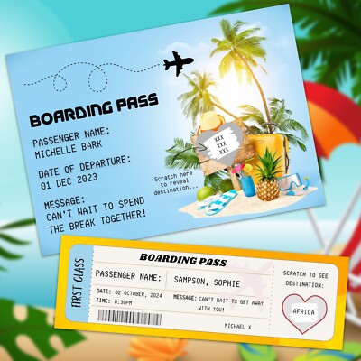 Surprise boarding Pass Airplane Travel Ticket - NL Surprise boarding Pass Airplane Travel Ticket - NL